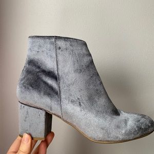 Blue Silver Mid-Ankle Booties - Size 8 - Merona